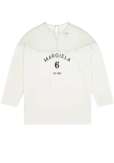 Maglia con stampa donna bianca MM6 MAISON MARGIELA | S62GD0213 M20108101